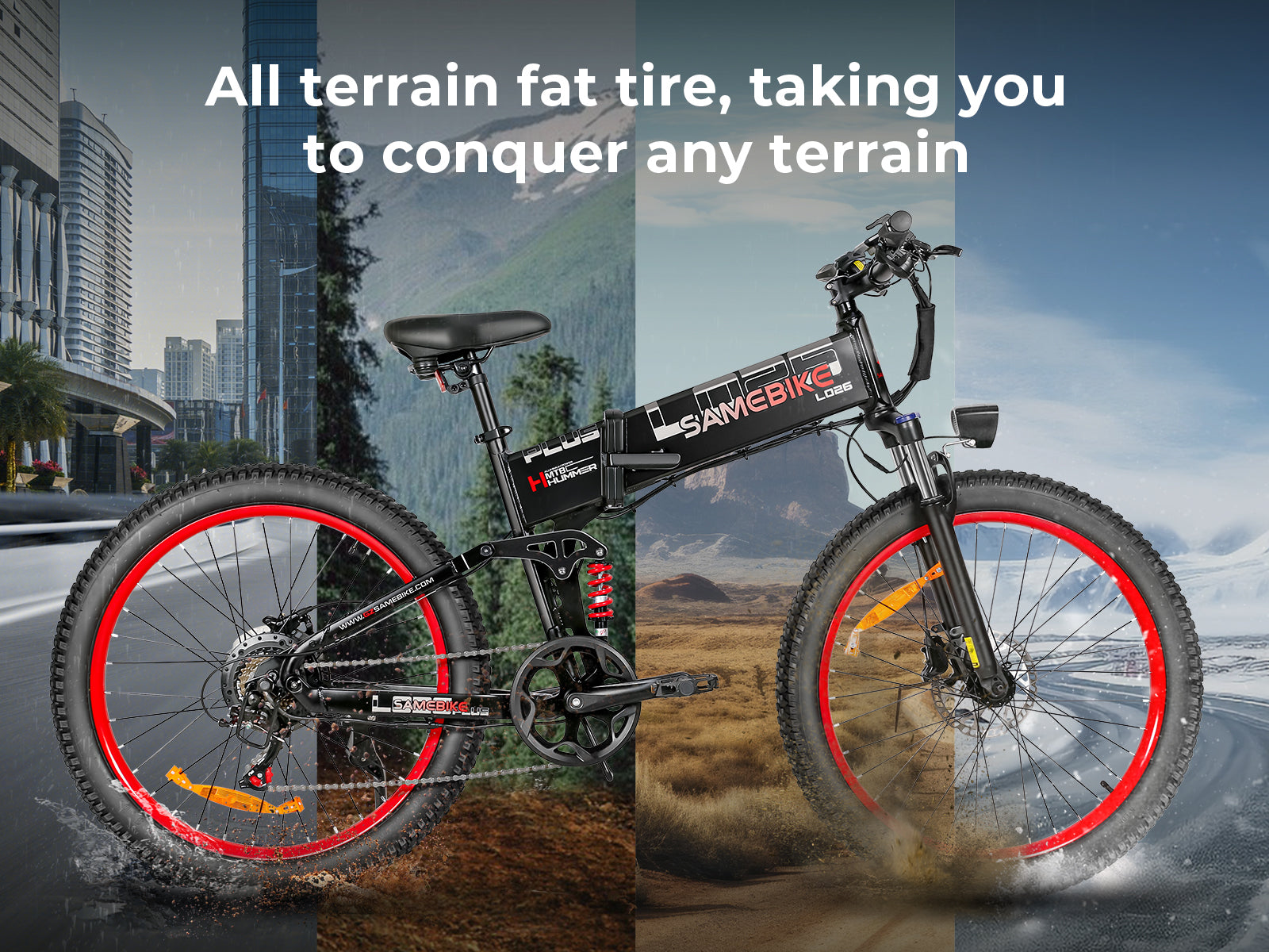 SAMEBIKE LO26 Plus | Vélo électrique pliant 26” Fat Bike | Autonomie 110 km - Nova Bikes
