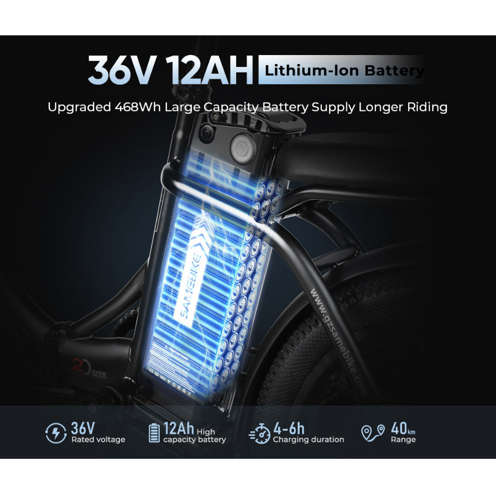 SAMEBIKE CY20 | Vélo électrique pliant 20” urbain | Autonomie 60 km - Nova Bikes