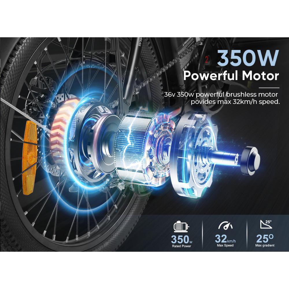 SAMEBIKE CY20 | Vélo électrique pliant 20” urbain | Autonomie 60 km - Nova Bikes