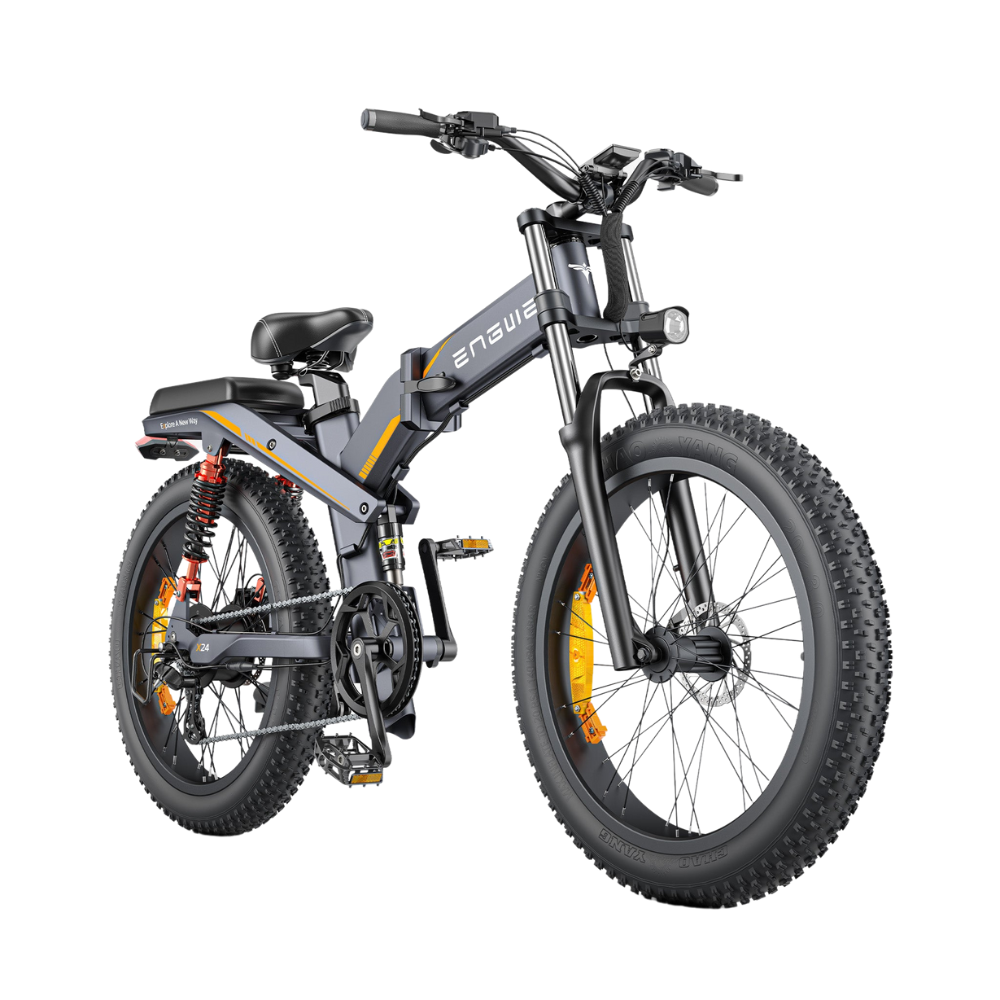 ENGWE X24 | Vélo électrique tout-terrain pliant 24" Fat Bike | Double batterie | Suspension triple | Autonomie 150 km - Nova Bikes