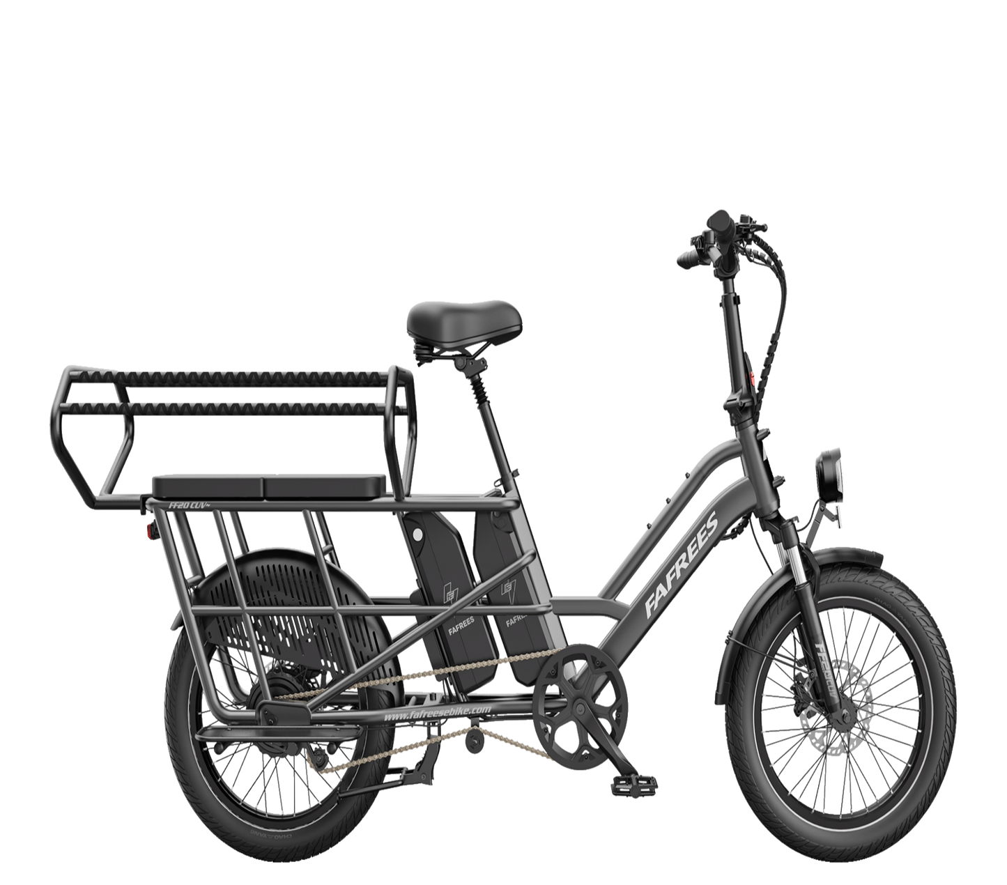 FAFREES FF20 CUV velo cargo electrique gris gunmetal vue de profil