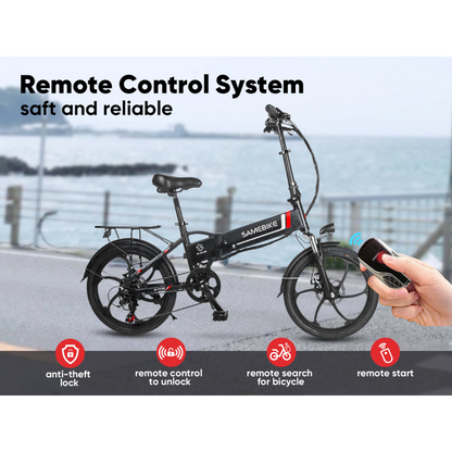 SAMEBIKE 20LVXD30 | Vélo électrique pliant 20” urbain | Autonomie 60 km
