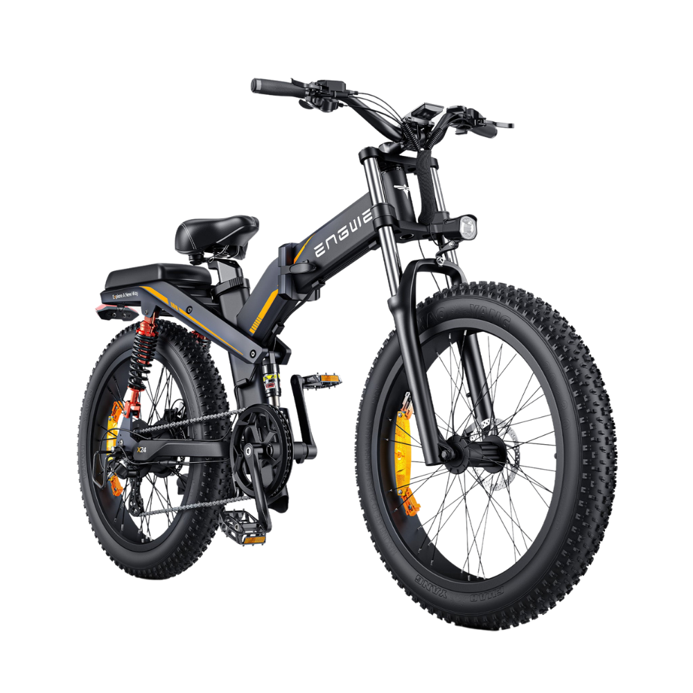 ENGWE X24 | Vélo électrique tout-terrain pliant 24" Fat Bike | Double batterie | Suspension triple | Autonomie 150 km - Nova Bikes