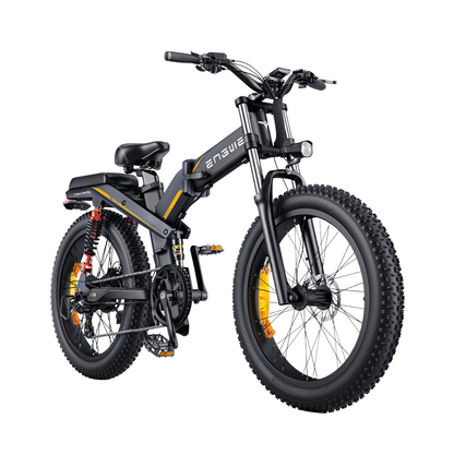 ENGWE X24 | Vélo électrique tout-terrain pliant 24" Fat Bike | Double batterie | Suspension triple | Autonomie 150 km - Nova Bikes