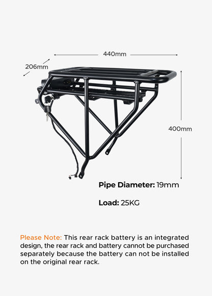 ENGWE Porte bagage arrière | + Batterie 48V13Ah pour EP-2 PRO - Nova Bikes