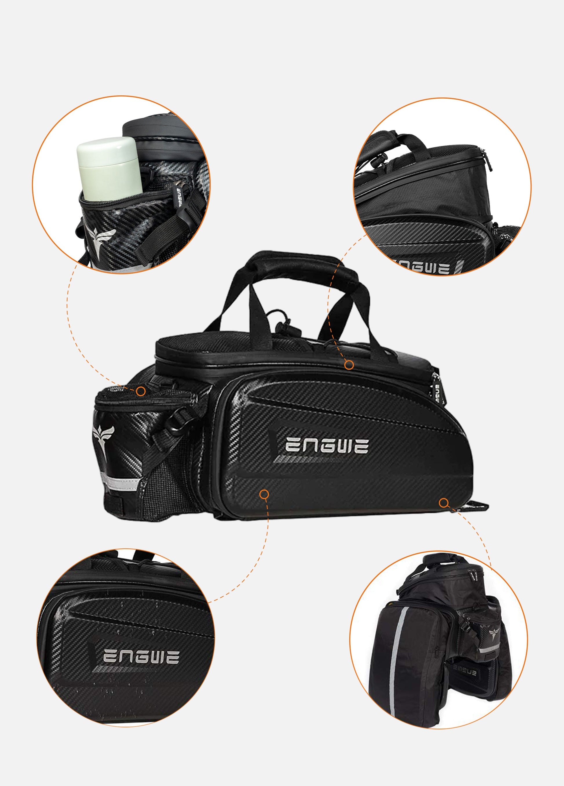 ENGWE Sac de Vélo Étanche 35L | Grande capacité | Multifonction | Antichoc - Nova Bikes