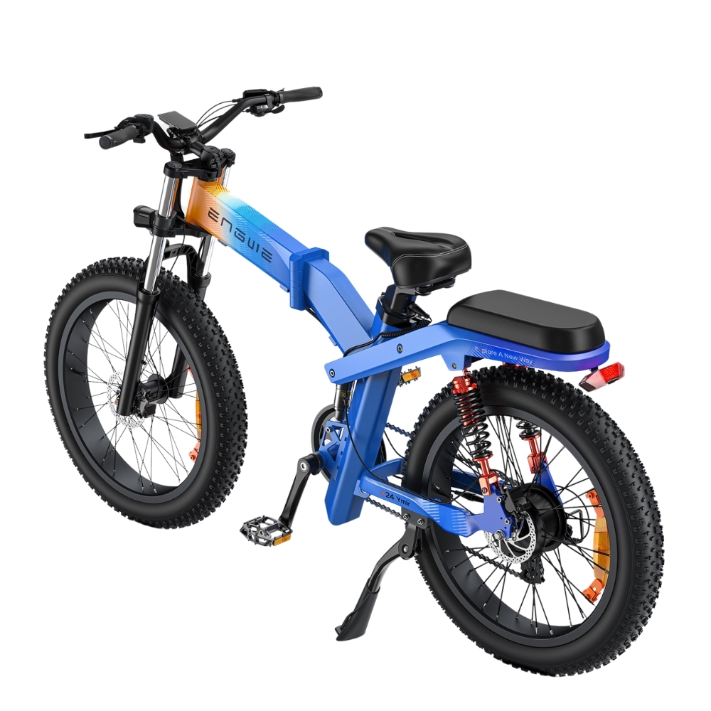ENGWE X24 | Vélo électrique tout-terrain pliant 24" Fat Bike | Double batterie | Suspension triple | Autonomie 150 km - Nova Bikes