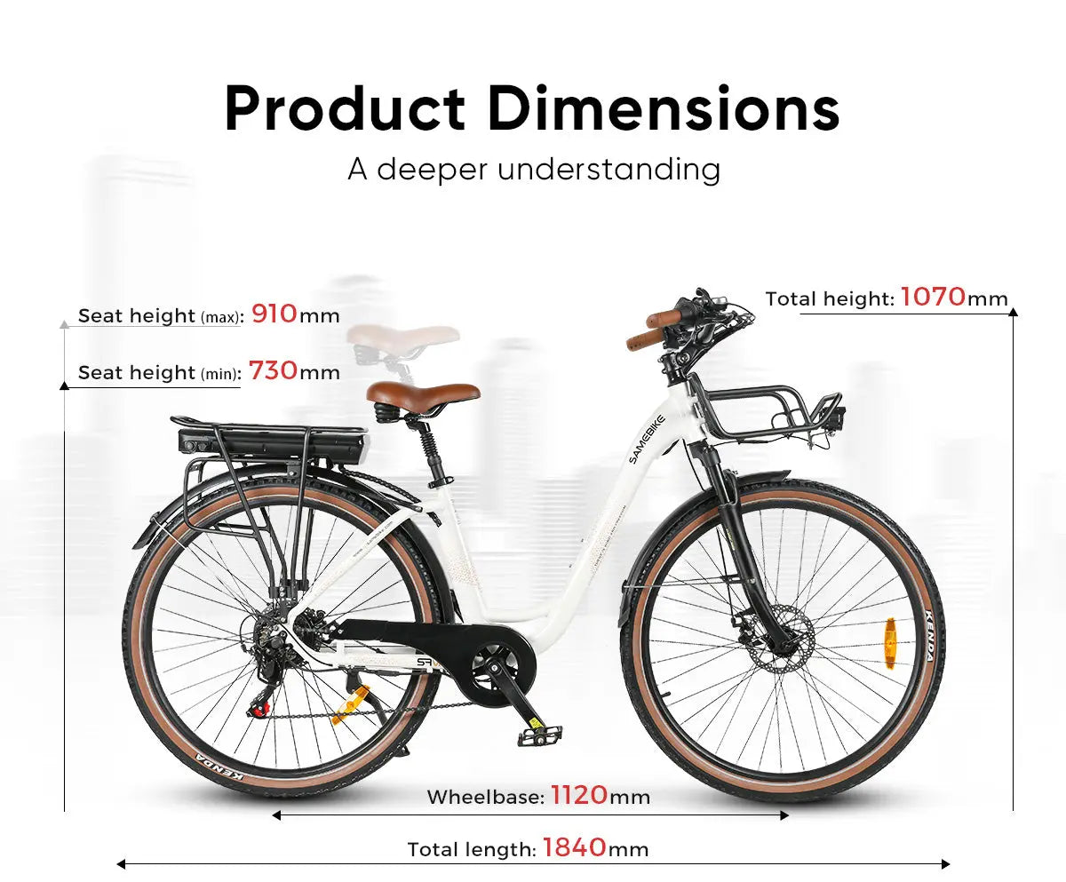 SAMEBIKE RS-A07 | Vélo électrique urbain 28” | Autonomie 80 km - Nova Bikes
