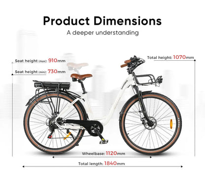 SAMEBIKE RS-A07 | Vélo électrique urbain 28” | Autonomie 80 km - Nova Bikes