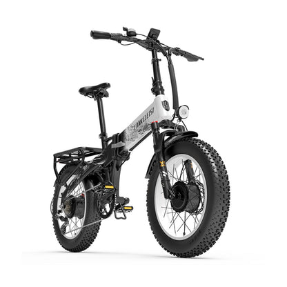 LANKELEISI X2000 MAX | Vélo électrique Fat Bike 20" pliant | 1000W Dual Motor | V-max 25 km/h | Autonomie 130 km - Nova Bikes