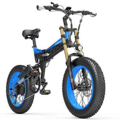 LANKELEISI X3000 PLUS | Vélo électrique VTT pliable 20" | 1000W double suspension | V-max 25 km/h | Autonomie 130 km - Nova Bikes