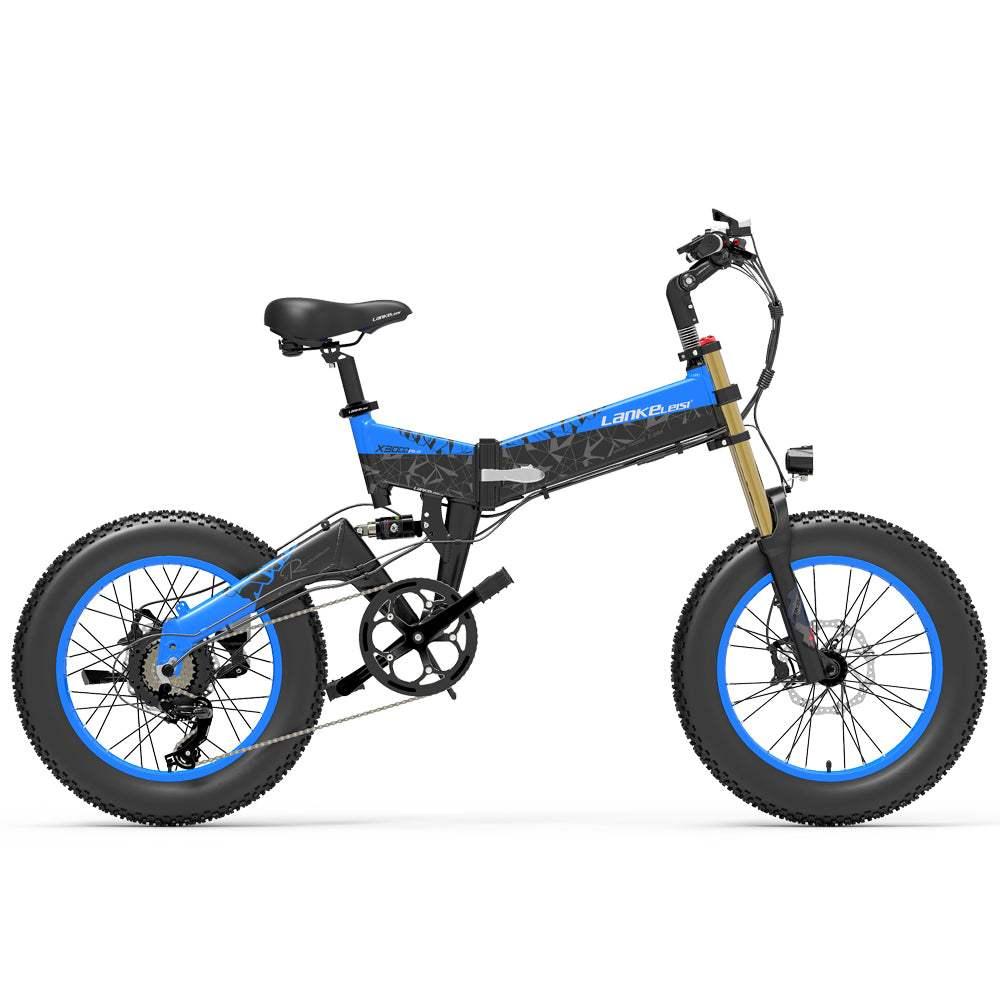 LANKELEISI X3000 PLUS | Vélo électrique VTT pliable 20" | 1000W double suspension | V-max 25 km/h | Autonomie 130 km - Nova Bikes