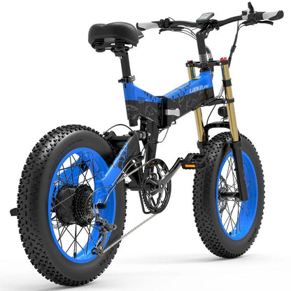 LANKELEISI X3000 PLUS | Vélo électrique VTT pliable 20" | 1000W double suspension | V-max 25 km/h | Autonomie 130 km - Nova Bikes